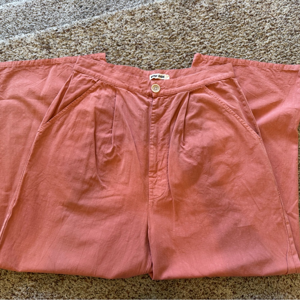 Rudy Jude Dusty Rose Pleated Cotton Pants